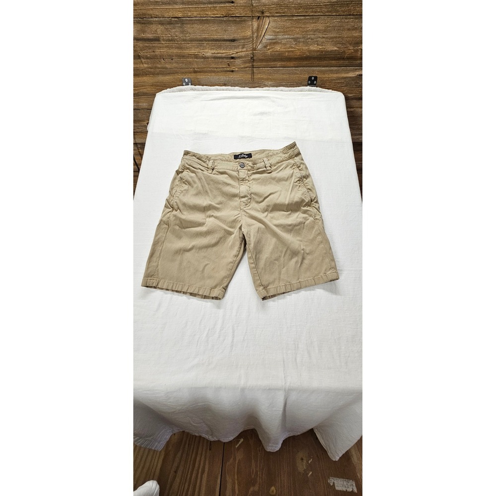 34 Heritage Mens Khaki Textured Twill Shorts Tan Size 35 Casual Summer Golf
